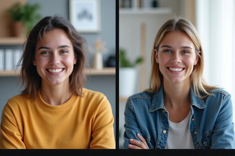 Immagine di una videochiamata tra uno studente e un tutor italiano sorridente